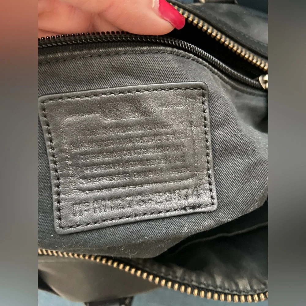 Coach Black Leather Handbag Satchel Silver Hardware - Picture 10 of 16